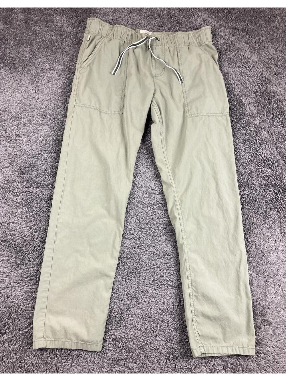 Rip Curl Searchers Pant Mens Olive Green Cotton Elastic Waist Surf Casual Sz M